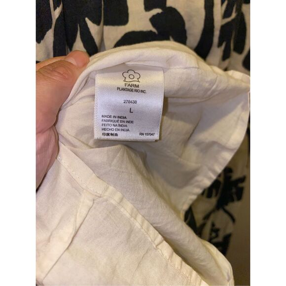 One-Shoulder Linen Palm Tree Dress size L - Picture 12 of 16